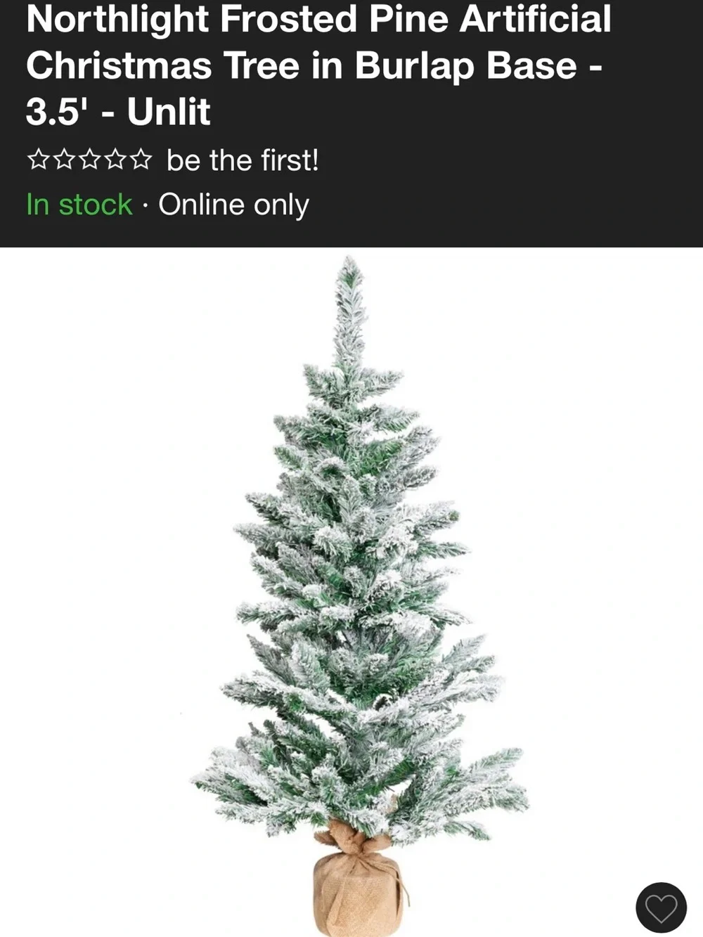 Flocked Green Holiday Pine Tree with Burlap Base